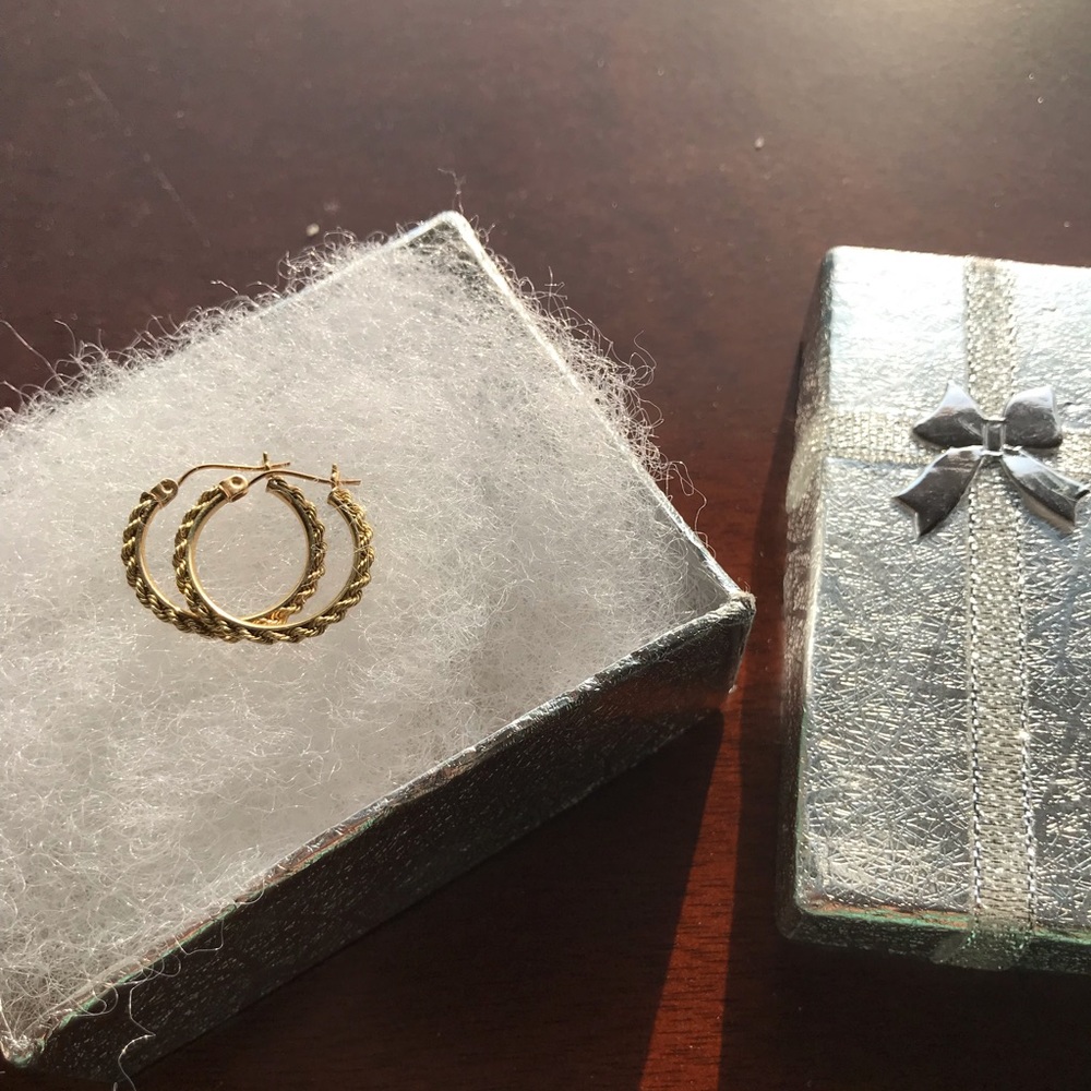 Gold Rope-hoop Earrings